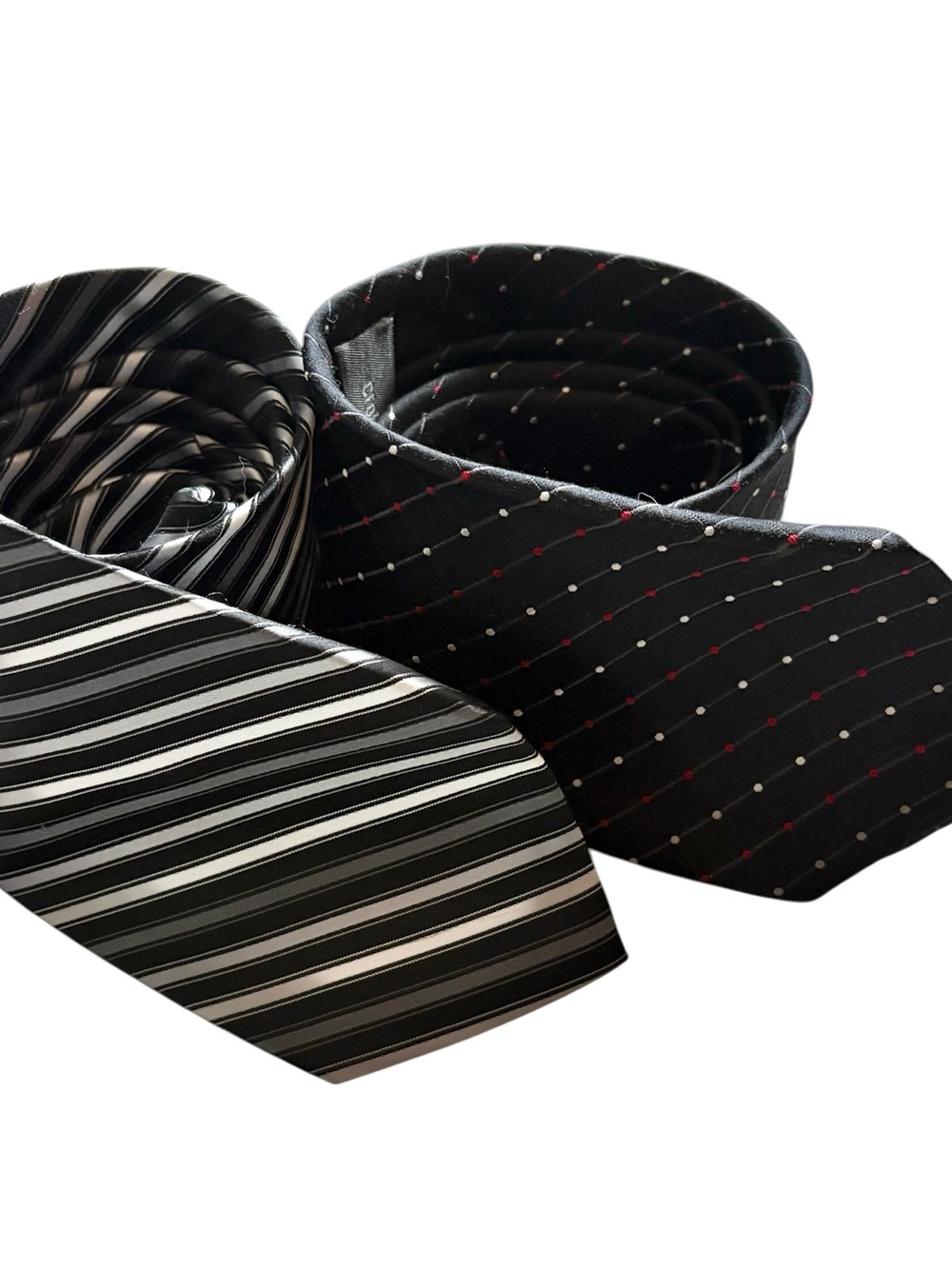 croft & barrow Black Striped and Black Dotted Men's Tie Set